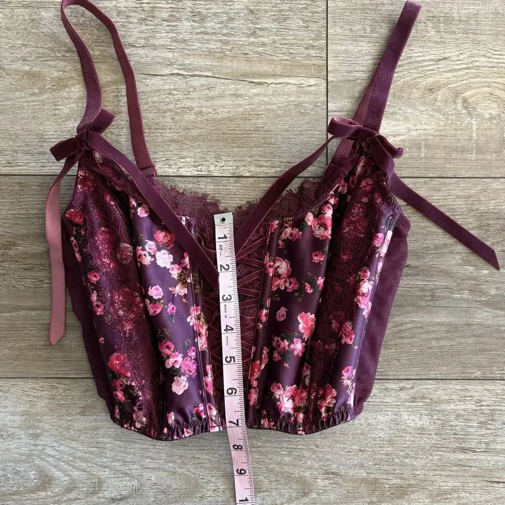Victoria's Secret Dream Angels‎ S-DD Unlined Corset Bustier Floral Lace Romantic
